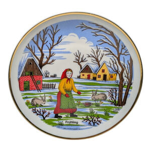 German Collector's Plate from the 1980s Titled "Frühling Vintage Plate Collector